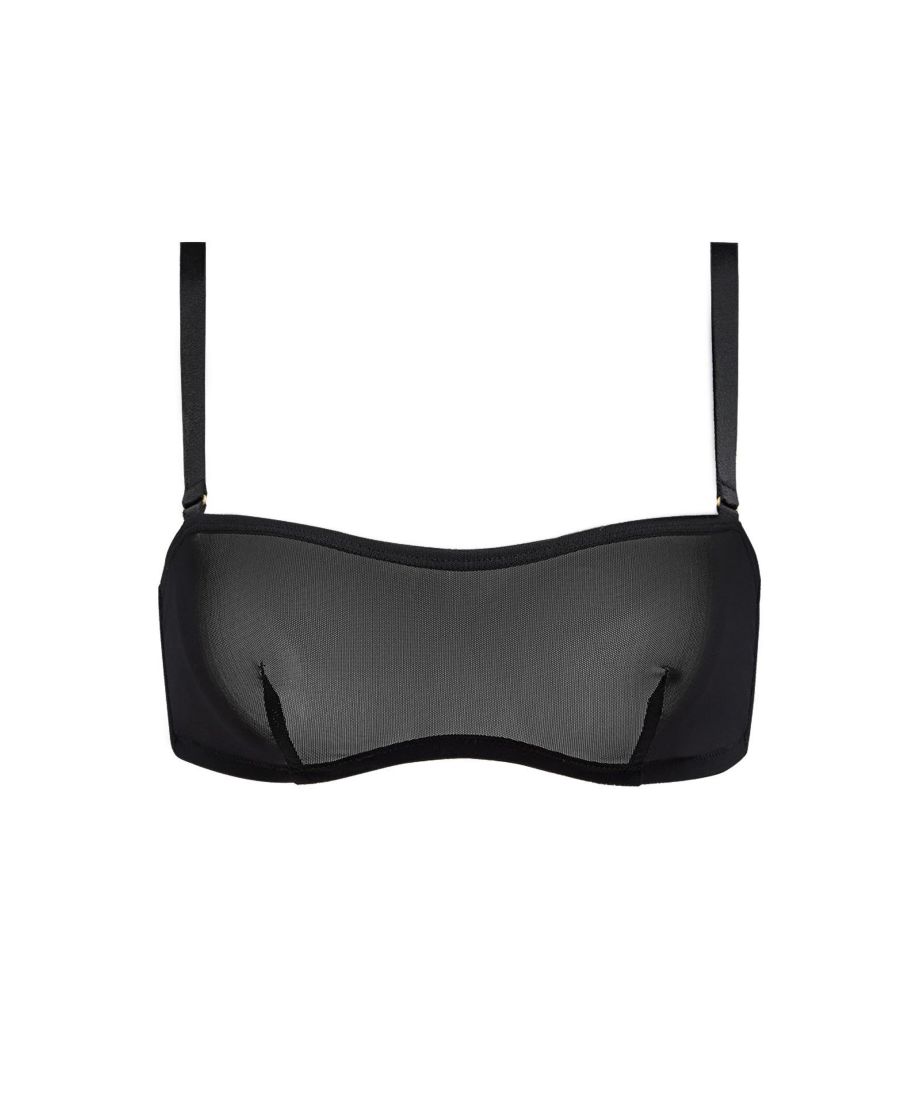 

Женский беспроводной бюстгальтер-балконет из сетчатой ткани CUUP, Black