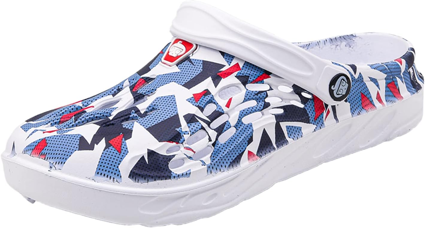 

Meidiastra Унисекс-взрослые сабо, сандалии, летняя дышащая садовая обувь, домашние и уличные тапочки, мюли, красный/синий
