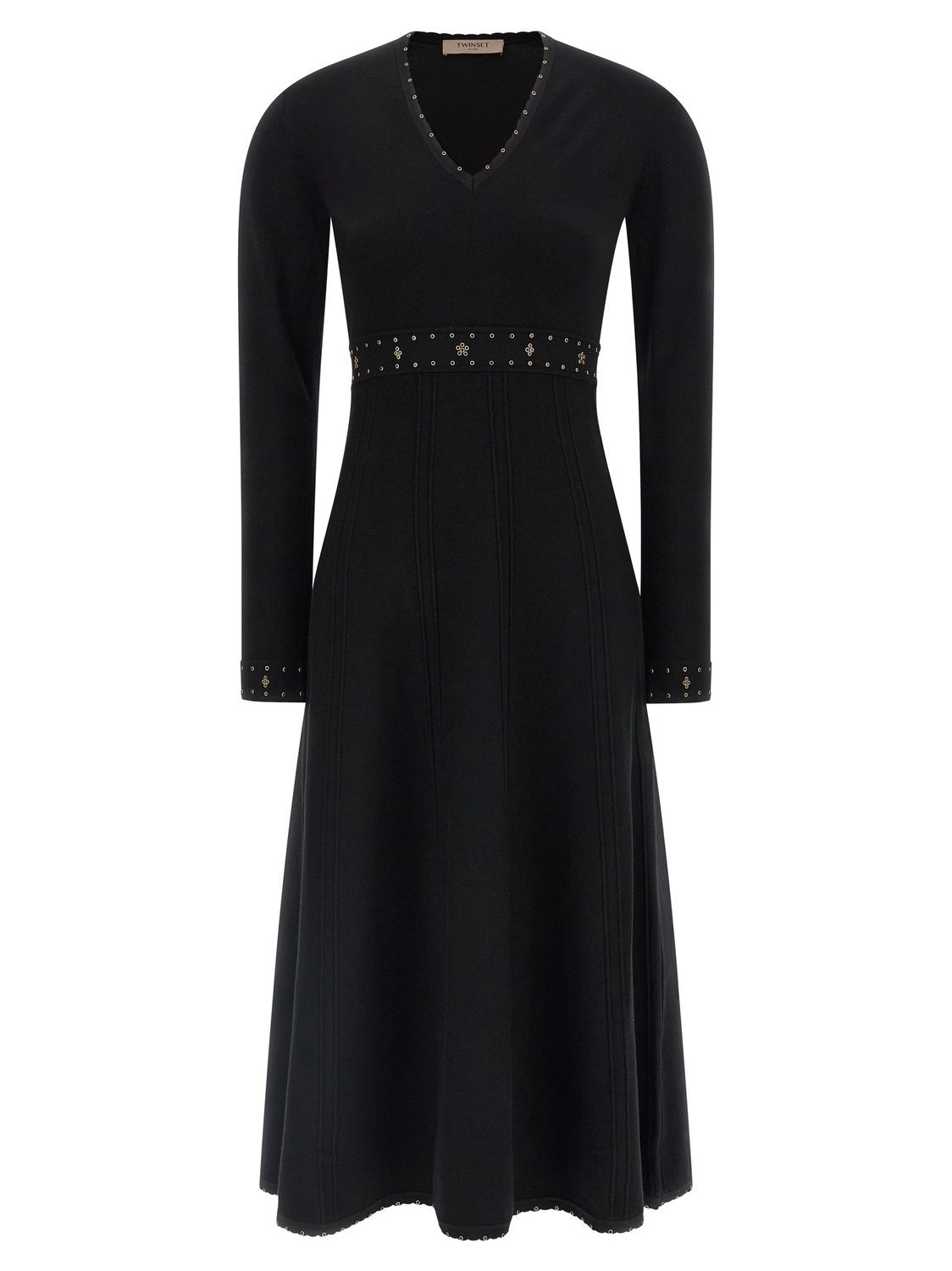 

Платье, украшенное стразами TWIN SET, черный