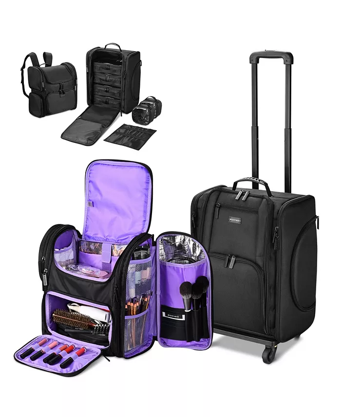 

Набор из чемодана и рюкзака для косметички на колесиках с 7 косметичками Artist Byootique