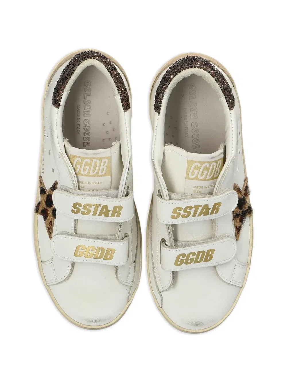 Кеды Old School с леопардовым принтом Golden Goose Kids, белый — фото 4