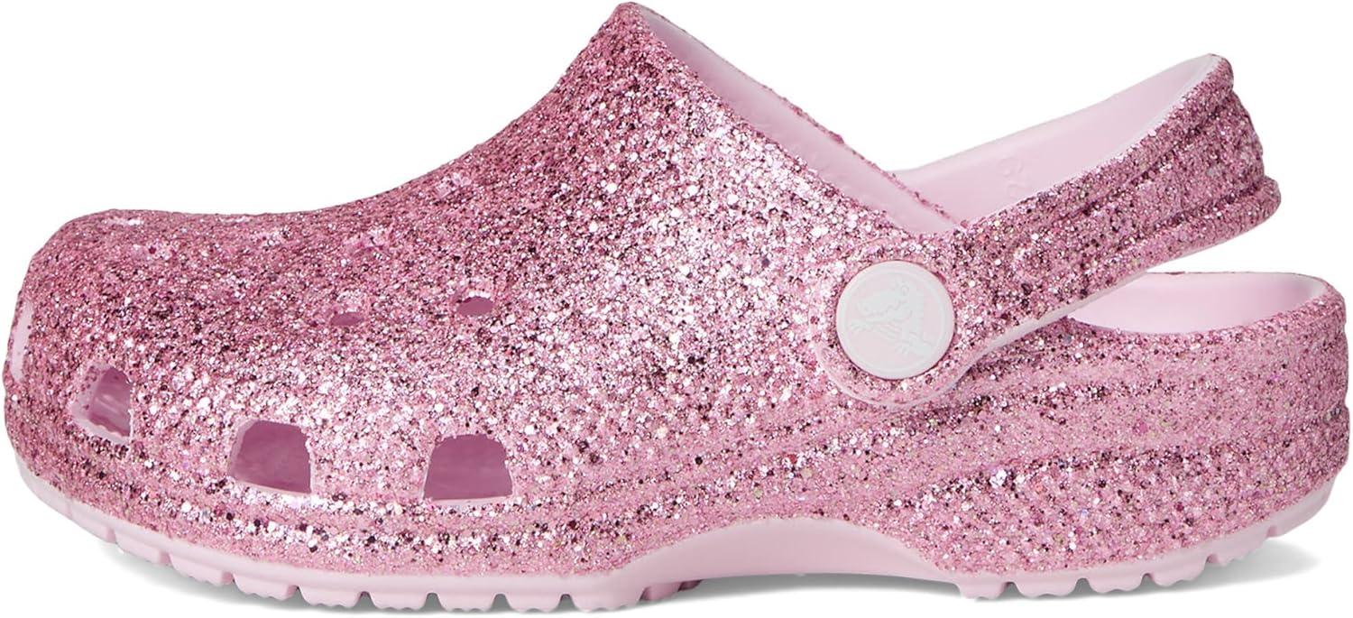 Детские кроксы Crocs Classic с блестками, розовый — фото 4
