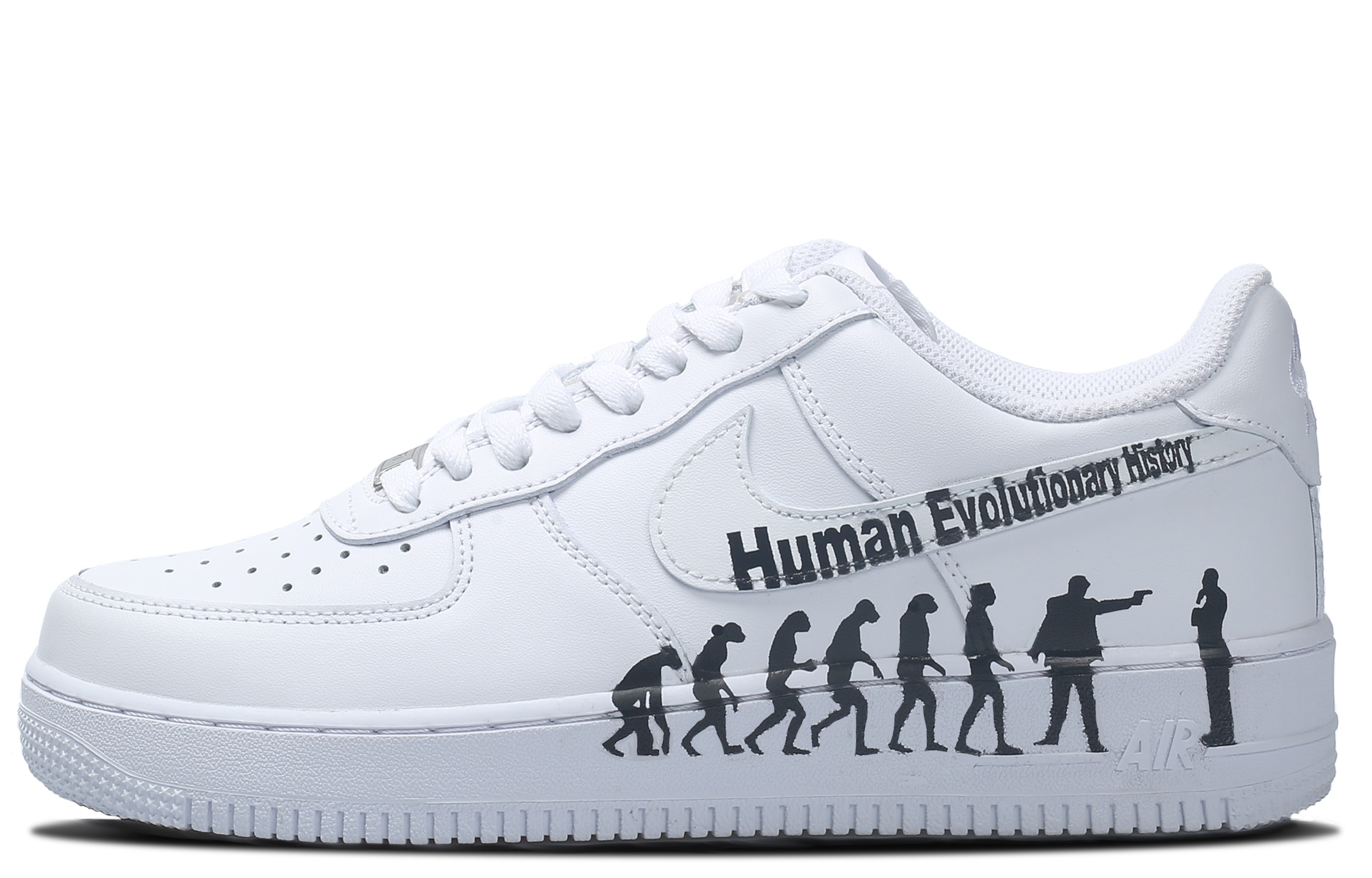 

Nike Кроссовки Air Force 1, износостойкие, легкие, увеличивающие рост, низкие, мужские, для скейтбординга, черно-белые