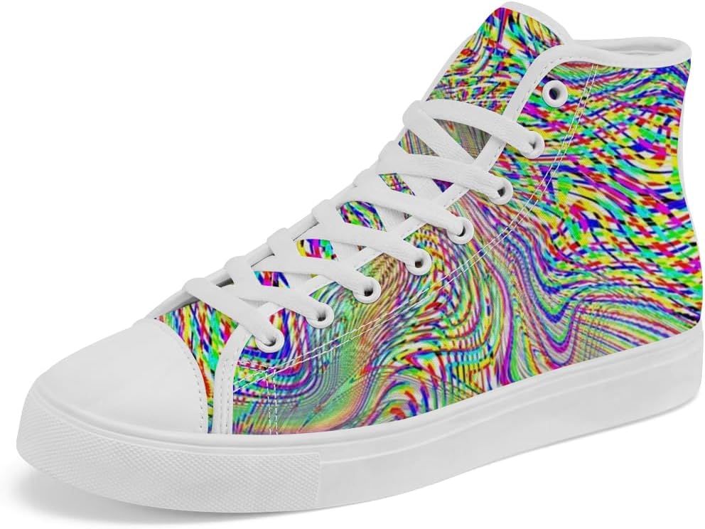 

Кеды на высокой подошве из холста, хиппи-триповые высокие кроссовки на шнуровке, повседневная обувь для женщин и мужчин Chebing, 612 Multicolor