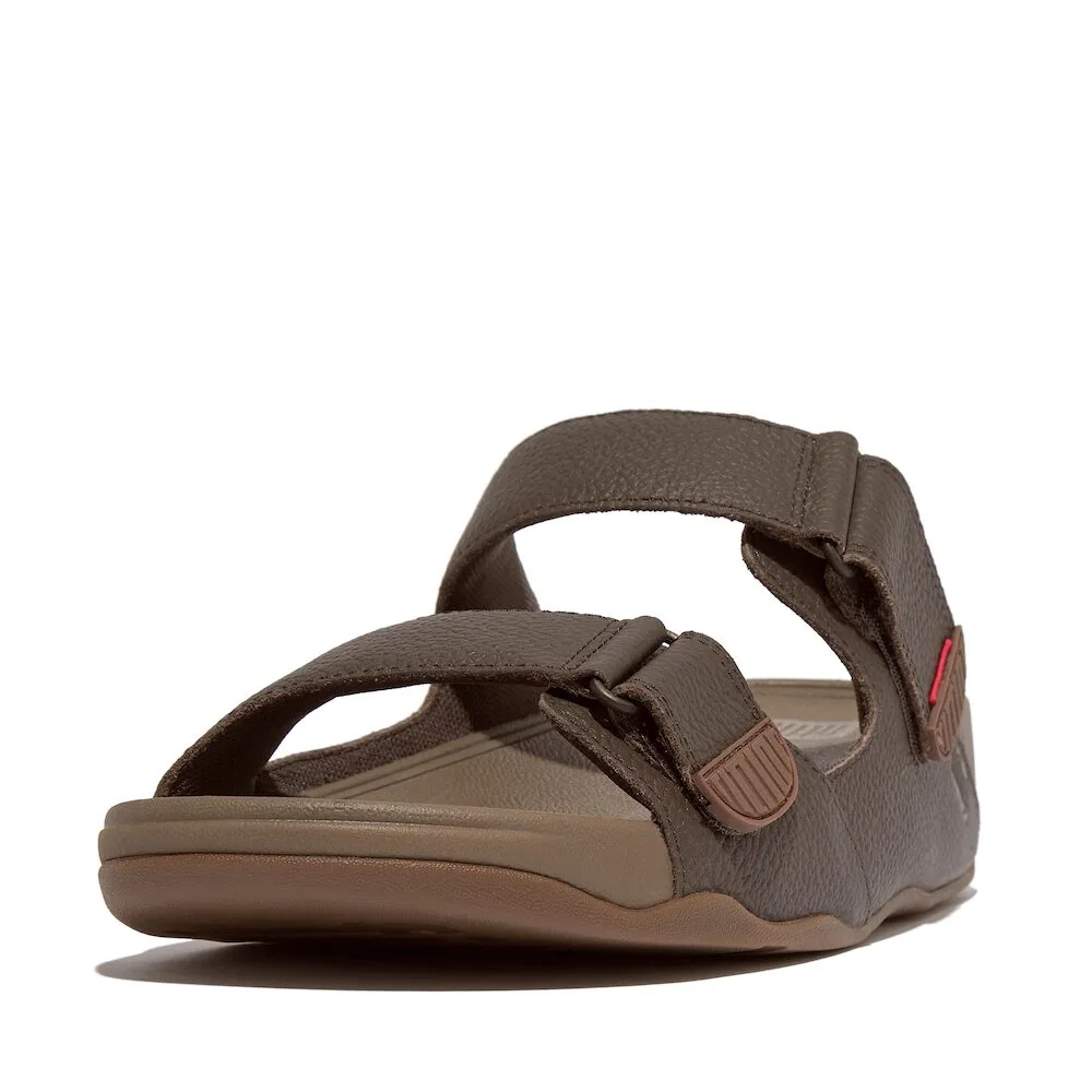Мужские кожаные слайды Gogh Mock тёмно-коричневые от Fitflop — фото 4