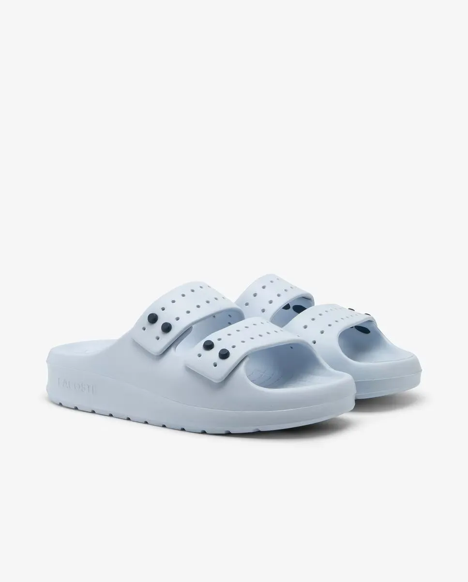Женские шлепанцы Serve Strap синего цвета Lacoste, светло-голубой — фото 3