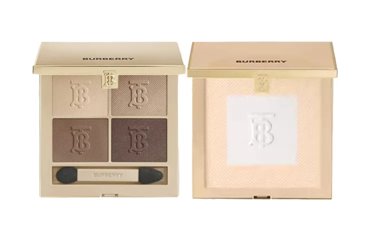 Burberry Тренч из кашемировых теней для век с пудровым макияжем, легко растушевывается, матовый финиш с глянцевым сиянием, Cashmere Eye Shadow 02+Trench Coat Powder 01