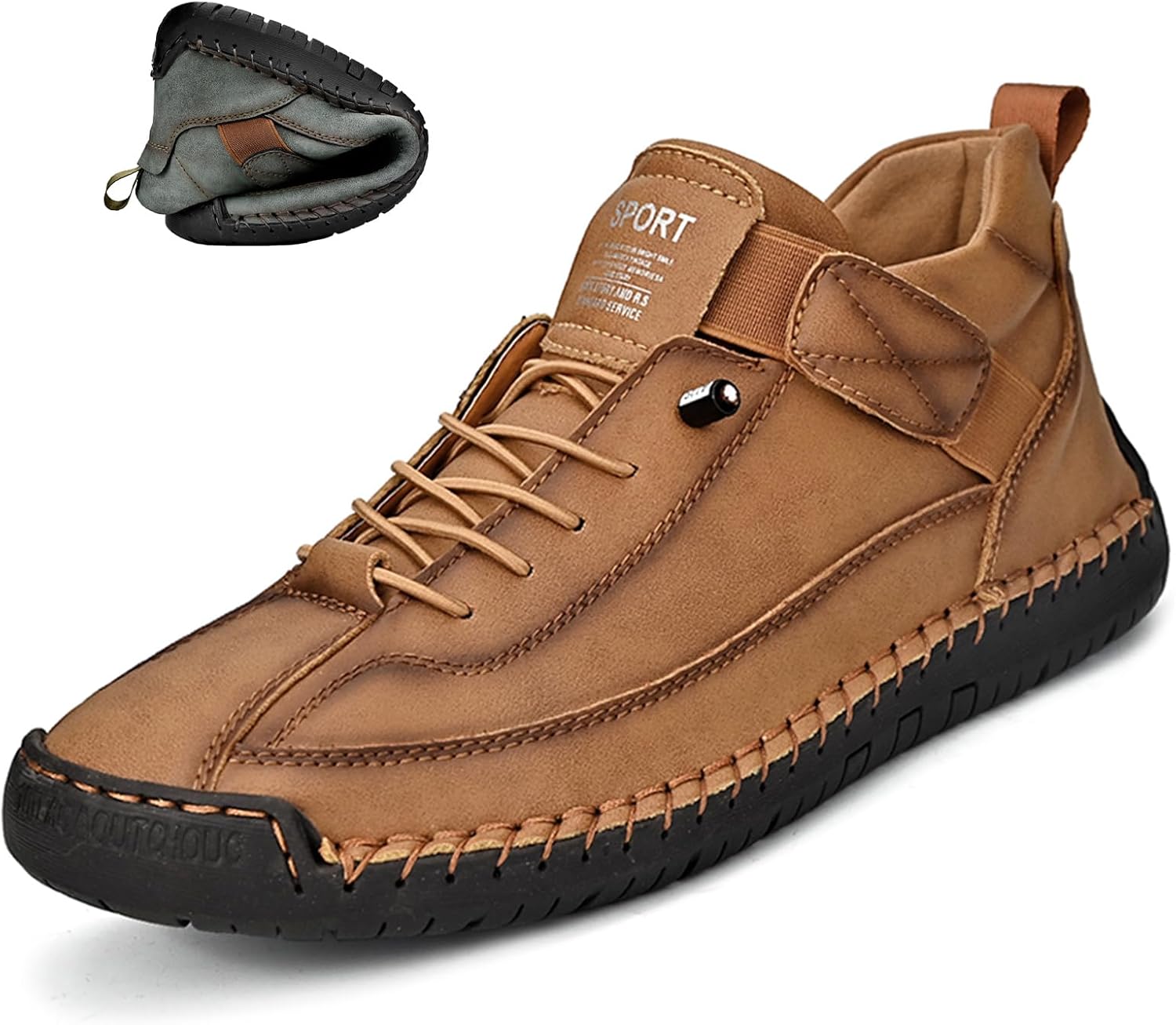 

Мужские кожаные ботинки Optigard Chukka на щиколотку, ручная работа, Beck Shoes, высокие повседневные, водонепроницаемые, из натуральной кожи, без шнурков, легкие, противоскользящие, для активного отдыха, походов, кемпинга и вождения, коричневый