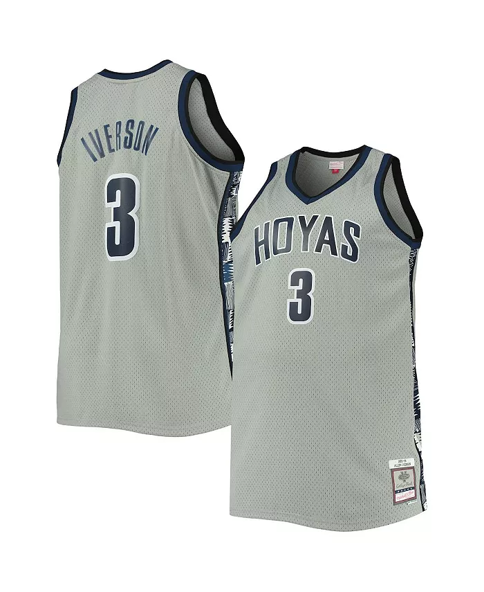 

Мужская футболка-реплика Allen Iverson Gray Georgetown Hoyas Big and Tall 1995-96 Mitchell & Ness, серый