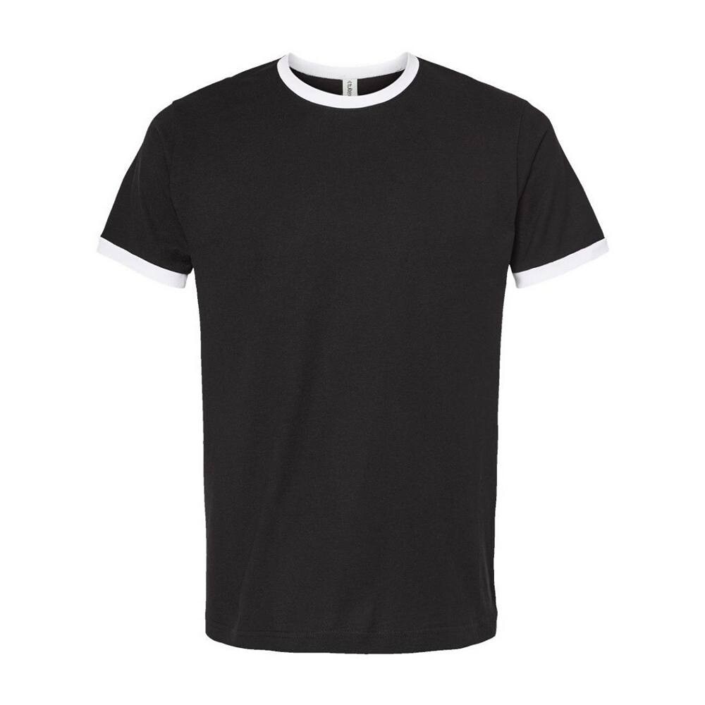 

Футболка унисекс из тонкого джерси Tultex Ringer, цвет Black And White