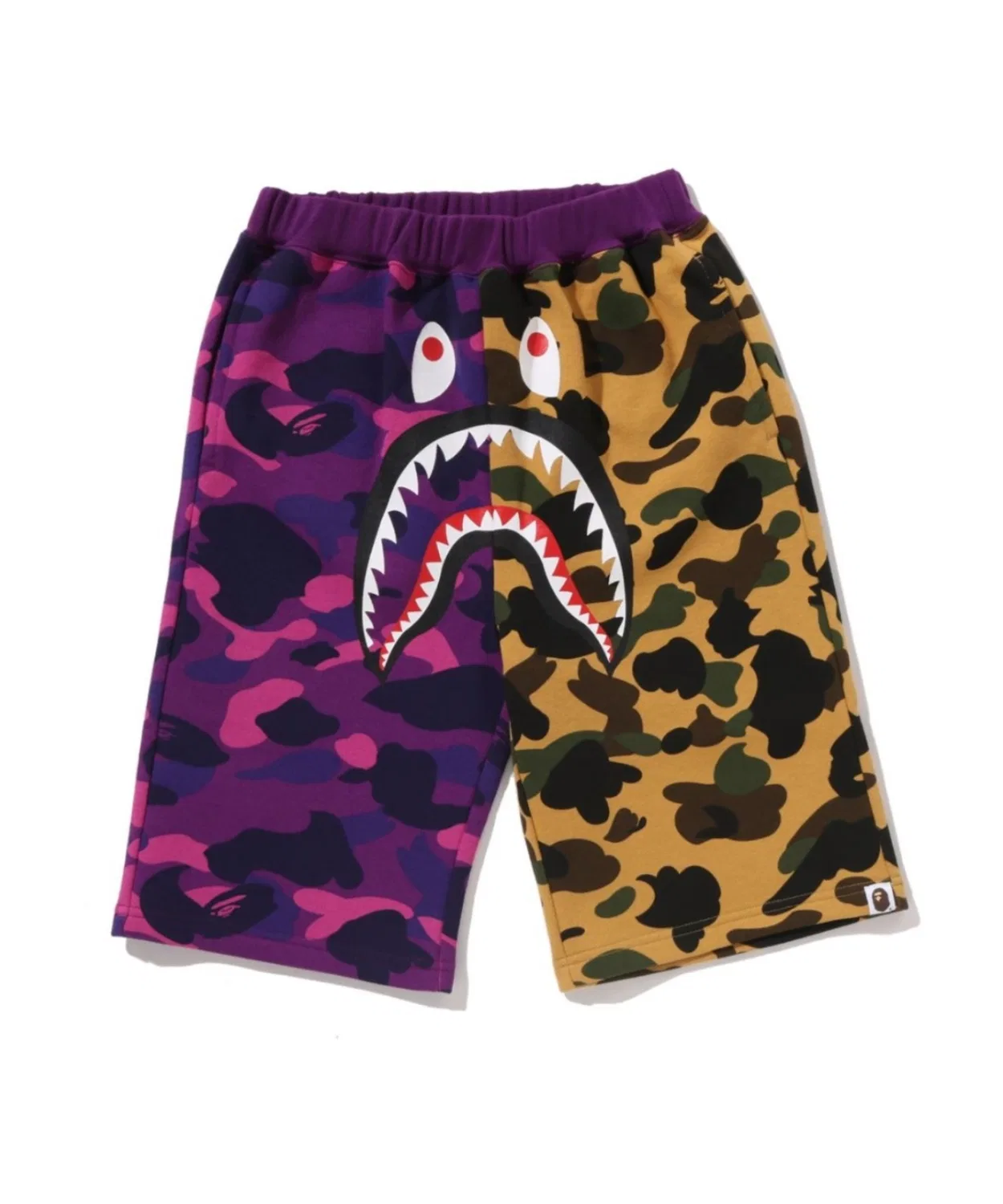 Спортивные шорты SPLIT CAMO SHARK SWEAT SHORTS BAPE для детей, фиолетовый