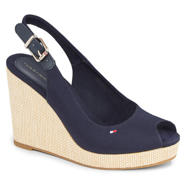 Сандалии Tommy Hilfiger Iconic Elena Sling Back Wedge FW0FW04789 Space Blue DW6, темно-синий — фото 3