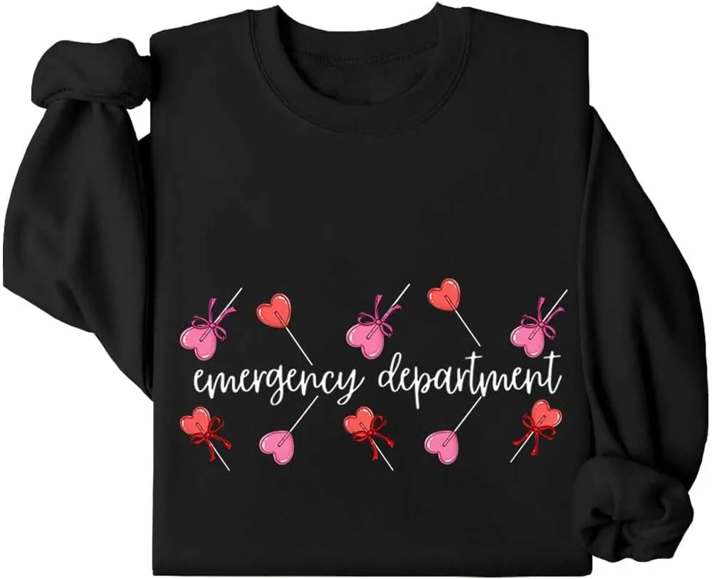 

Толстовка ER Valentine Sweatshirt Emergency Department, длинный рукав, несколько цветов Relliot