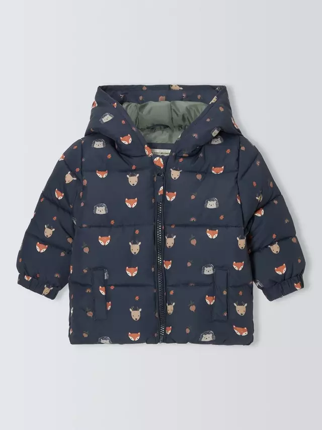 

Куртка John Lewis Baby Animal Faces Shower Resistant Padded, разноцветный