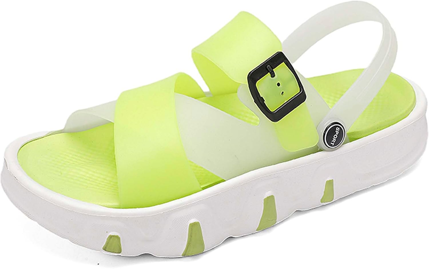 

Мужские сандалии летние для улицы и пляжа, противоскользящие, регулируемые, универсальные, с ремешками, мягкие и удобные с открытым носком, массивные сандалии, сандалии для женщин с поддержкой свода стопы Generic, белый/зеленый