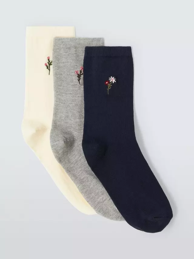 

Носки John Lewis Embroidered Floral 3 шт, разноцветный