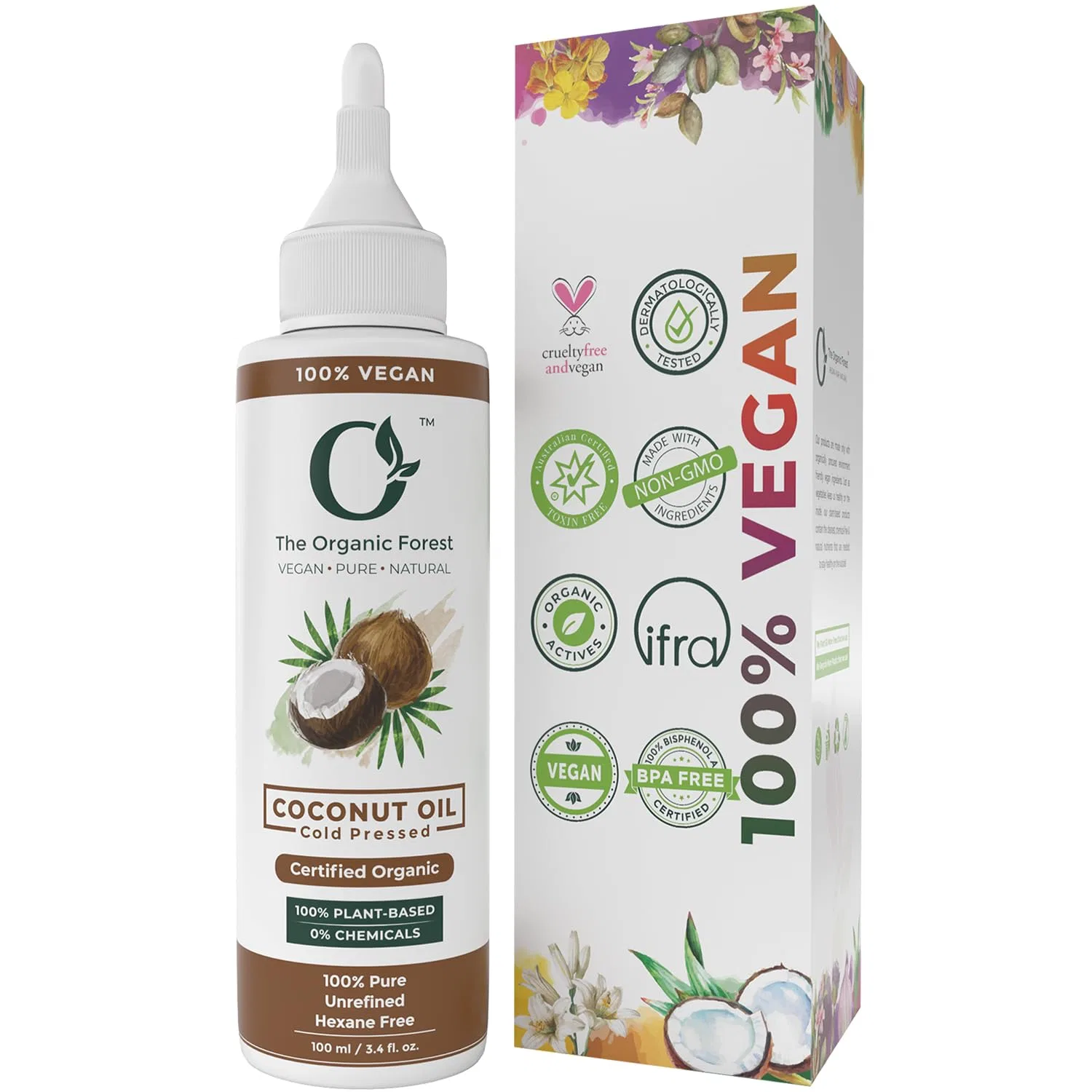 Органическое кокосовое масло Bio Forest холодного отжима The Organic Forest - Vegan . Pure . Natural
