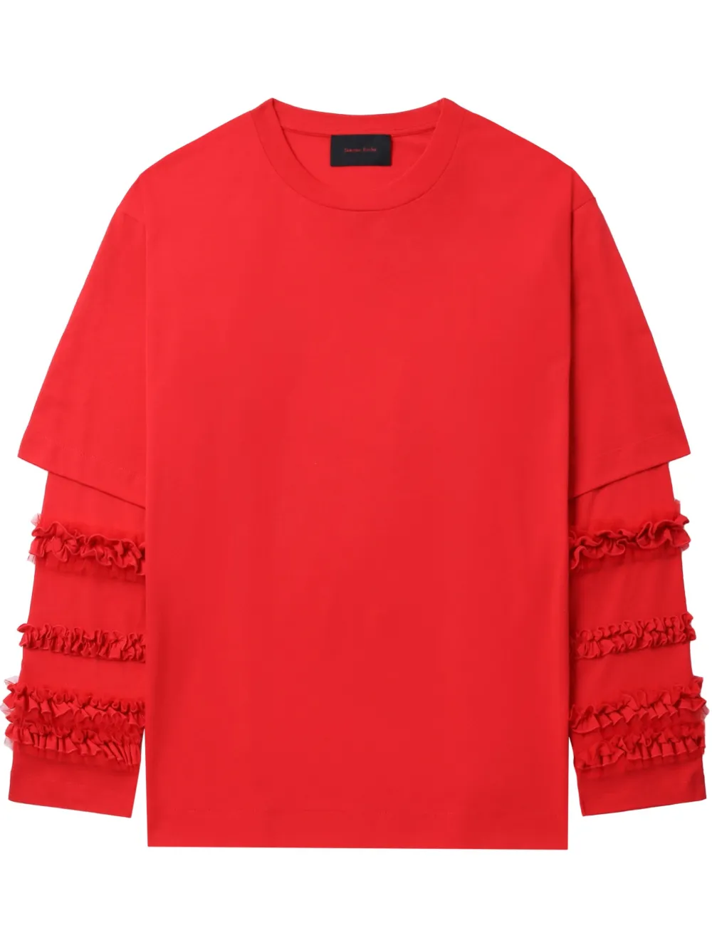 

Футболка с оборками Simone Rocha, красный