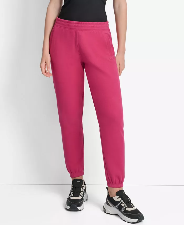 

Женские свободные спортивные брюки с высокой талией и логотипом HD DKNY, красный