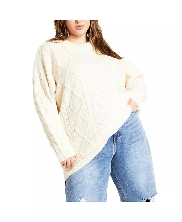 

Свитер Jojo больших размеров CITY CHIC, коричневый/бежевый