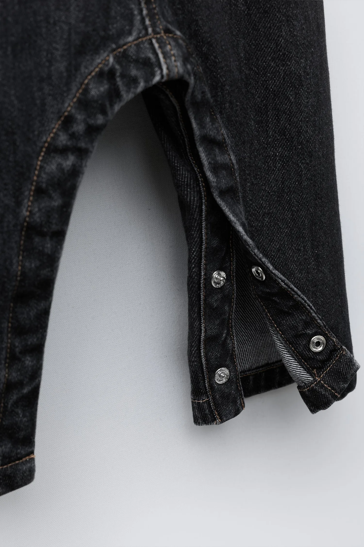 Длинные джинсовые комбинезоны Zara, черный — фото 4