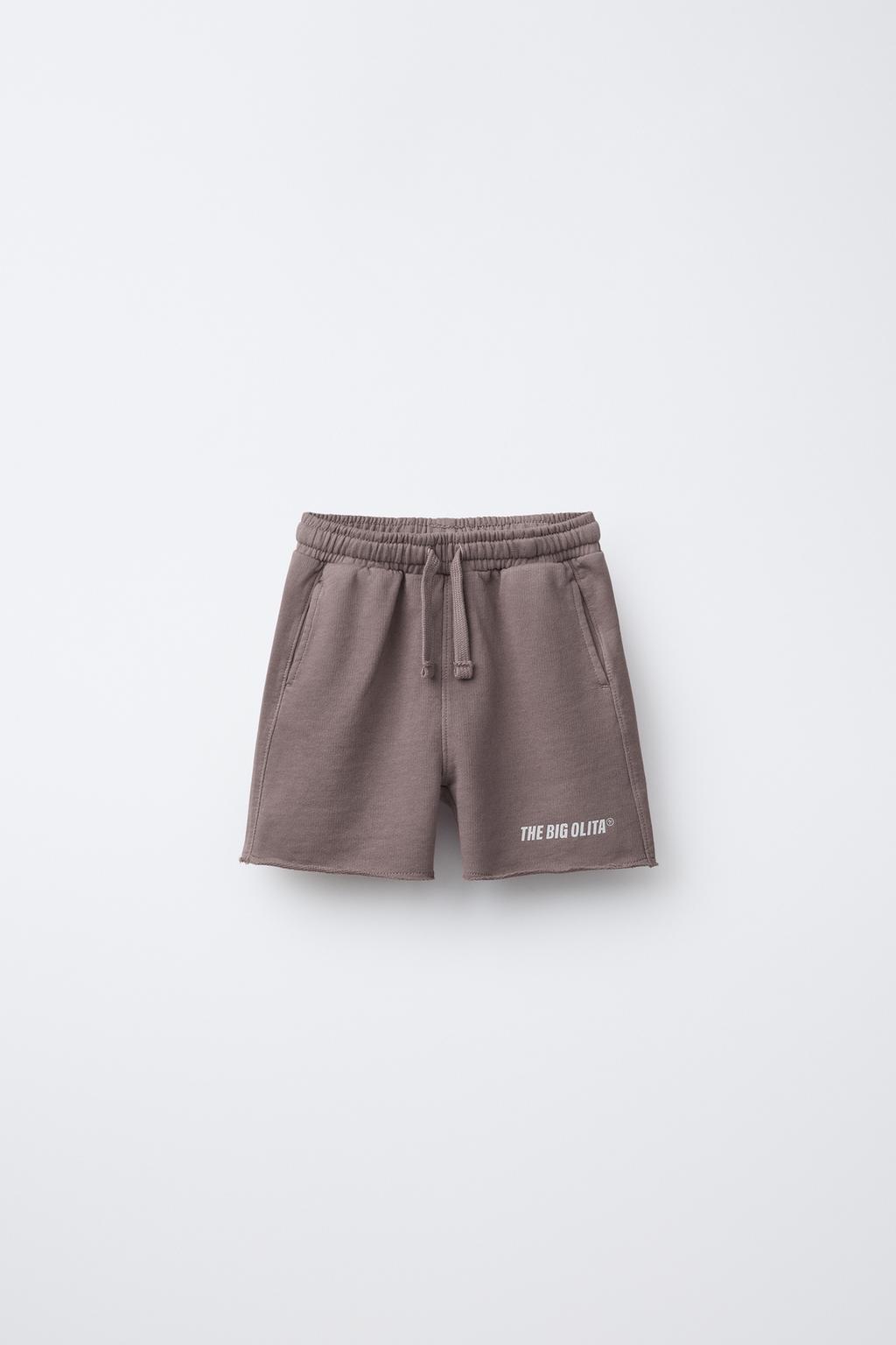 

Плюшевые шорты-бермуды с логотипом ZARA, цвет Dusty mauve