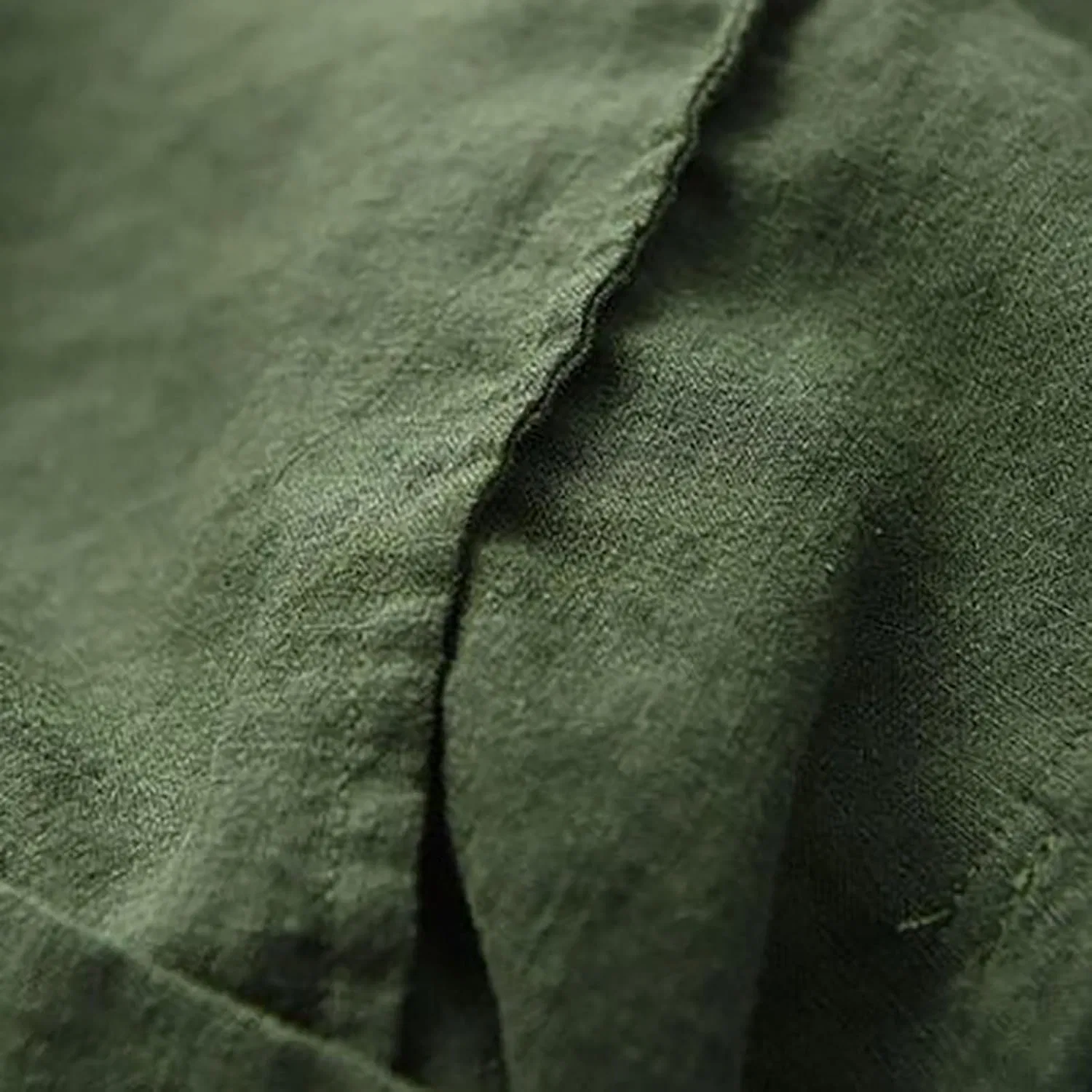 Блуза, длинный рукав, Cotton Linen Shirt, зеленый — фото 2