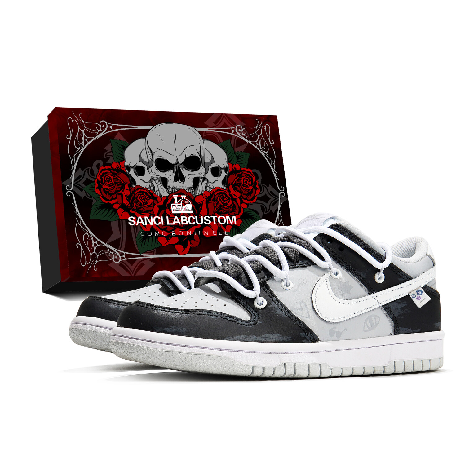 

Кроссовки Nike Dunk Skateboard Shoes Men Low-Top Black, Черный, Кроссовки Nike Dunk Skateboard Shoes Men Low-Top Black