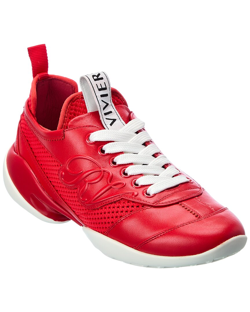 Roger Vivier Кроссовки Viv Match из кожи и сетки, красный