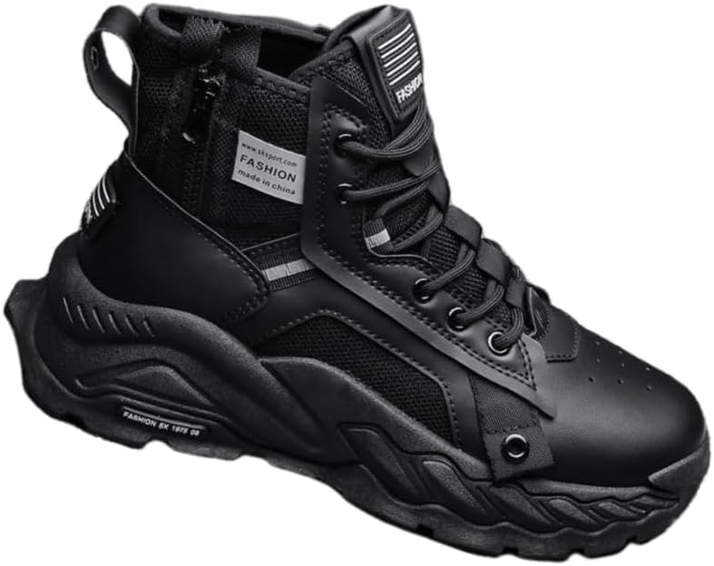 

Мужские высокие спортивные кроссовки - модные кроссовки с толстой подошвой для осенне-зимней повседневной и спортивной носки Hoalox, черный