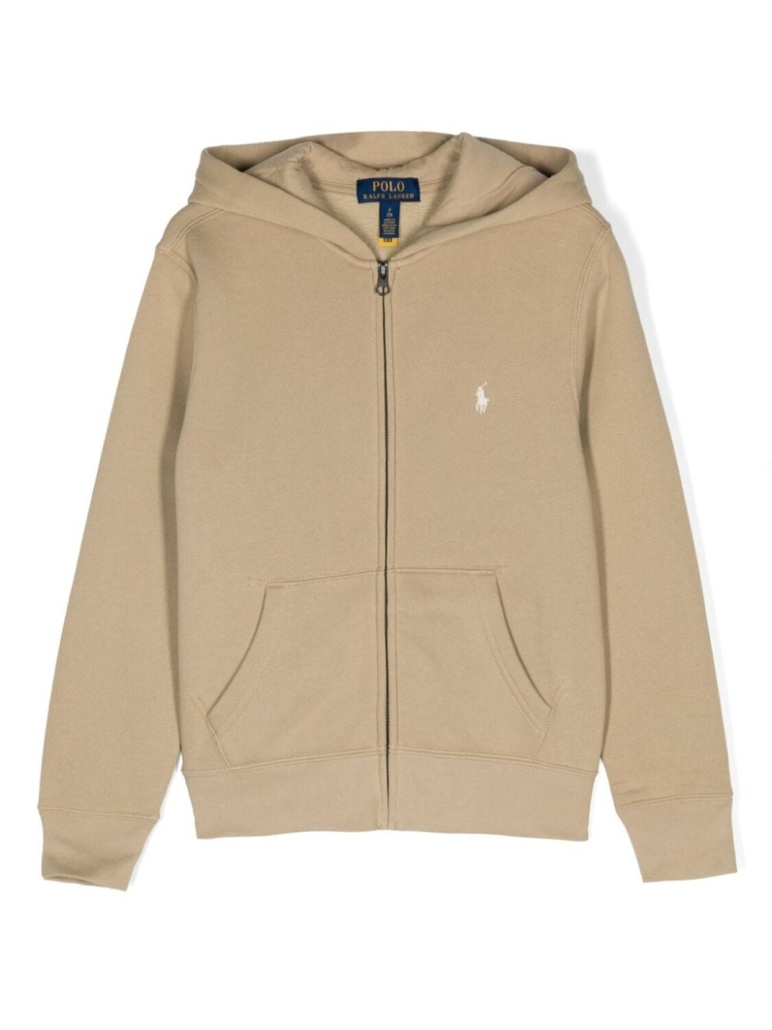 

Ralph Lauren Kids толстовка с капюшоном Polo Pony на молнии, нейтральный цвет