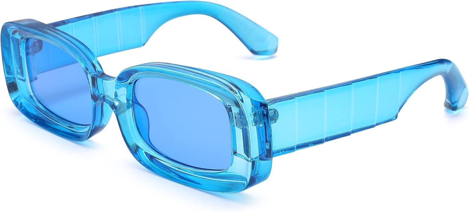 

Ретро-солнцезащитные очки квадратной формы для женщин и мужчин, модные большие солнцезащитные очки с защитой от УФ-излучения UV400 и антибликовым покрытием Thryvox, Blue