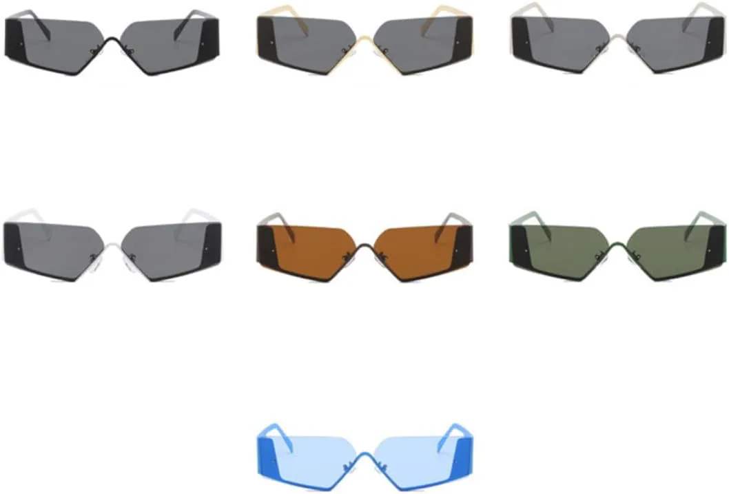 

Модные безободковые панк-солнцезащитные очки для мужчин и женщин, стильные винтажные очки для лета и путешествий, с защитой от УФ-излучения UV400 VVTWSSW, Brown Brown