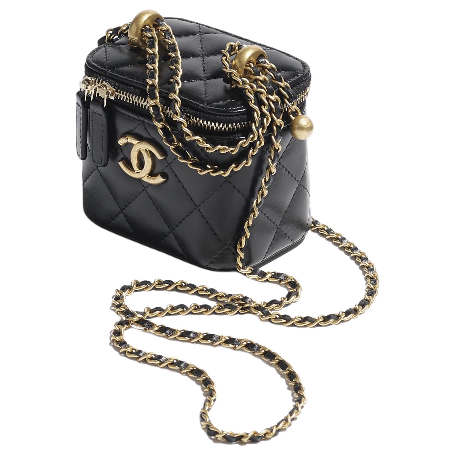 CHANEL Маленькая косметичка из телячьей кожи для женщин черная — фото 3