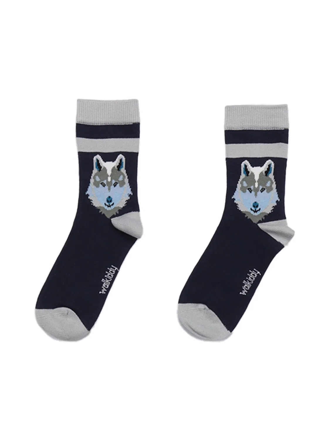 Носки Walkiddy Singing Wolfs Socks темно-синего цвета — фото 3