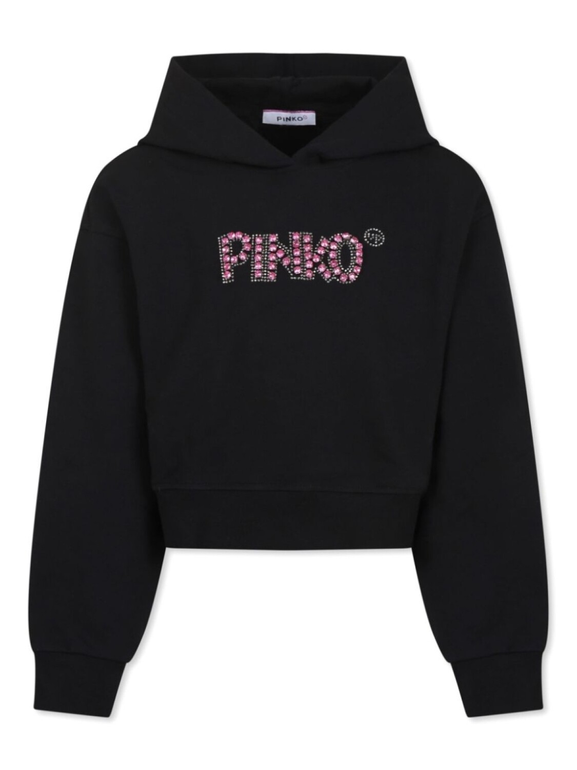 

Толстовка Pinko Kids с логотипом из стразов, черный