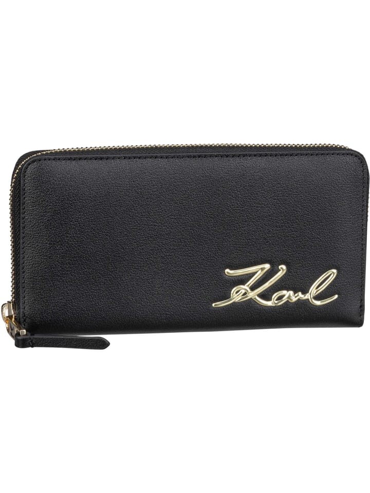 

Кошелек Karl Lagerfeld Geldbörse K/Signature 2.0 Cont Zip Wallet, цвет Black/Gold