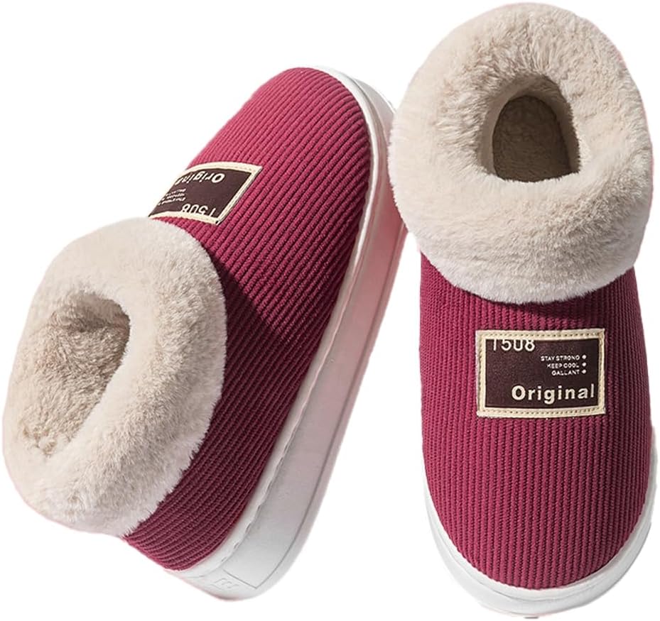 

Женские уютные короткие тапочки-ботильоны Rungion, зимние теплые домашние туфли с мягкой подкладкой, тапочки с толстой нескользящей подошвой для дома и улицы, красный
