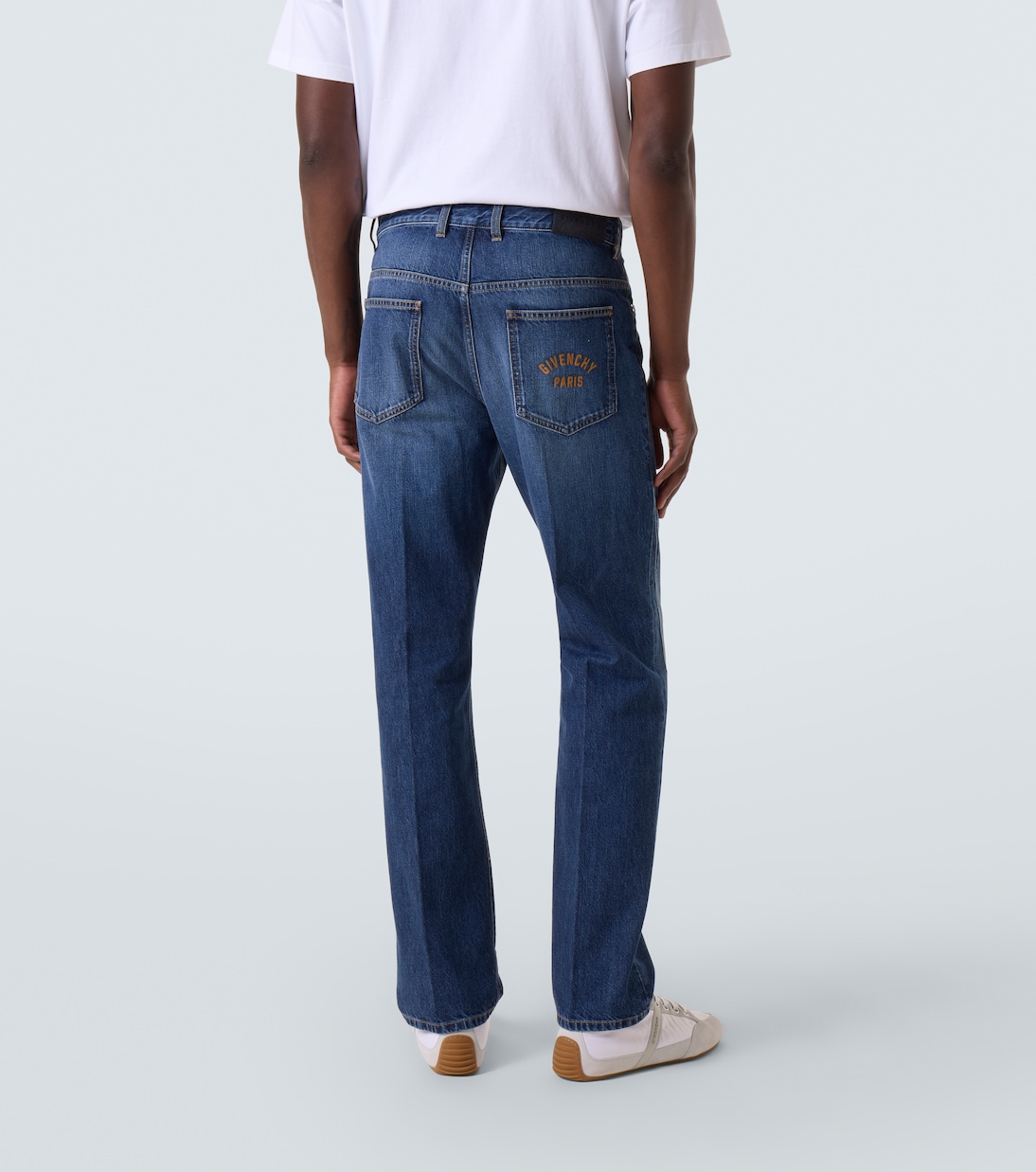 Выцветшие прямые джинсы средней посадки Givenchy, Dark Blue — фото 4