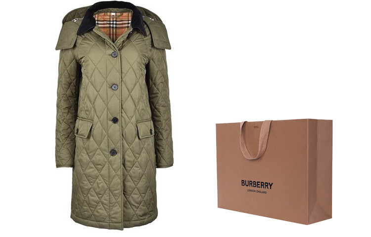 Пальто Burberry, женское, армейский зеленый — фото 2