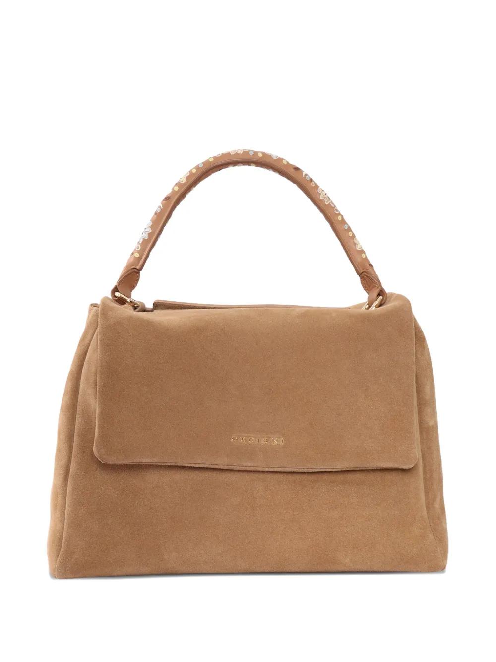 

Сумка-тоут с ручками с цветочным принтом Orciani, коричневый