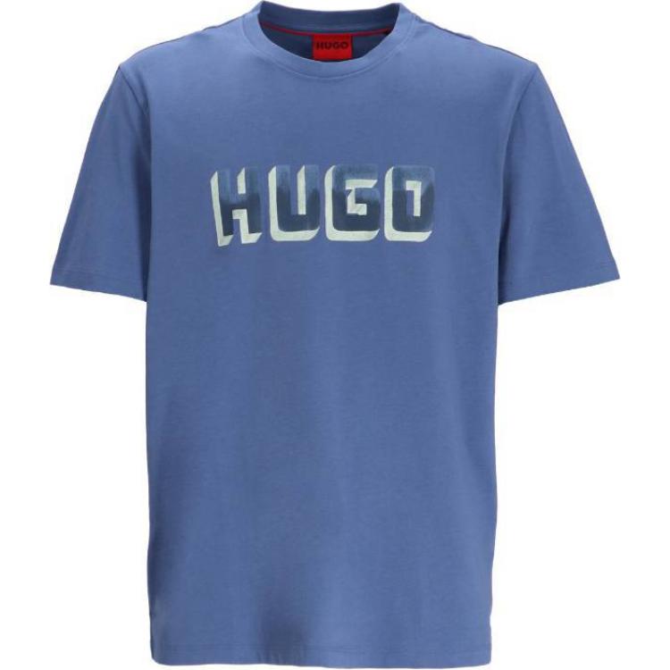 

Футболка из хлопка с логотипом HUGO BOSS, синяя