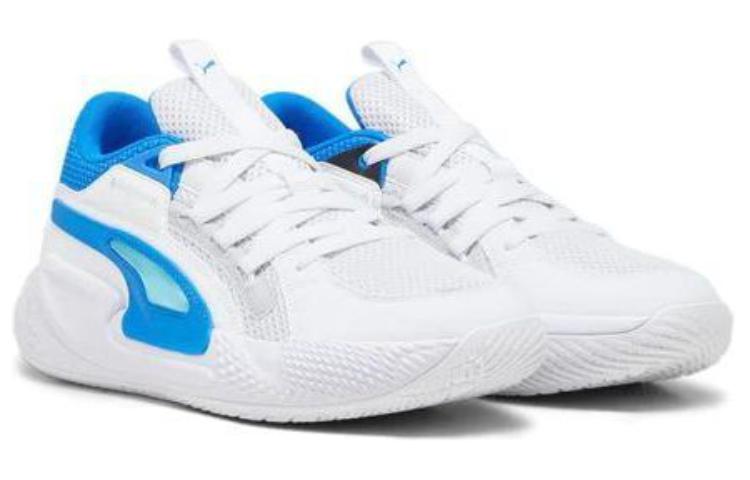 Футболка Court Rider Chaos 'Ash Grey Team Aqua' PUMA, бело-голубая — фото 4