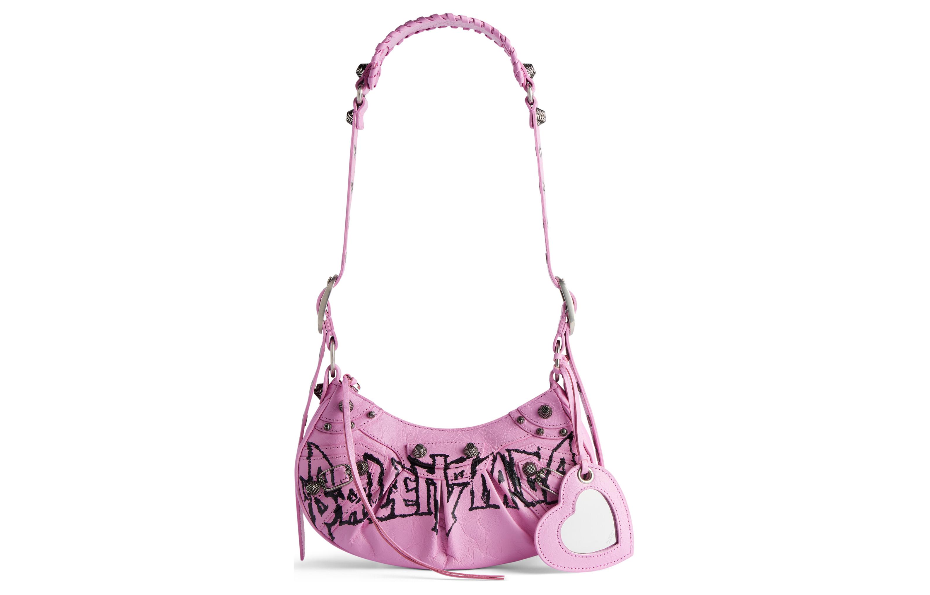 

Le Cagole Сумка через плечо мини из овчины женская розовая Balenciaga