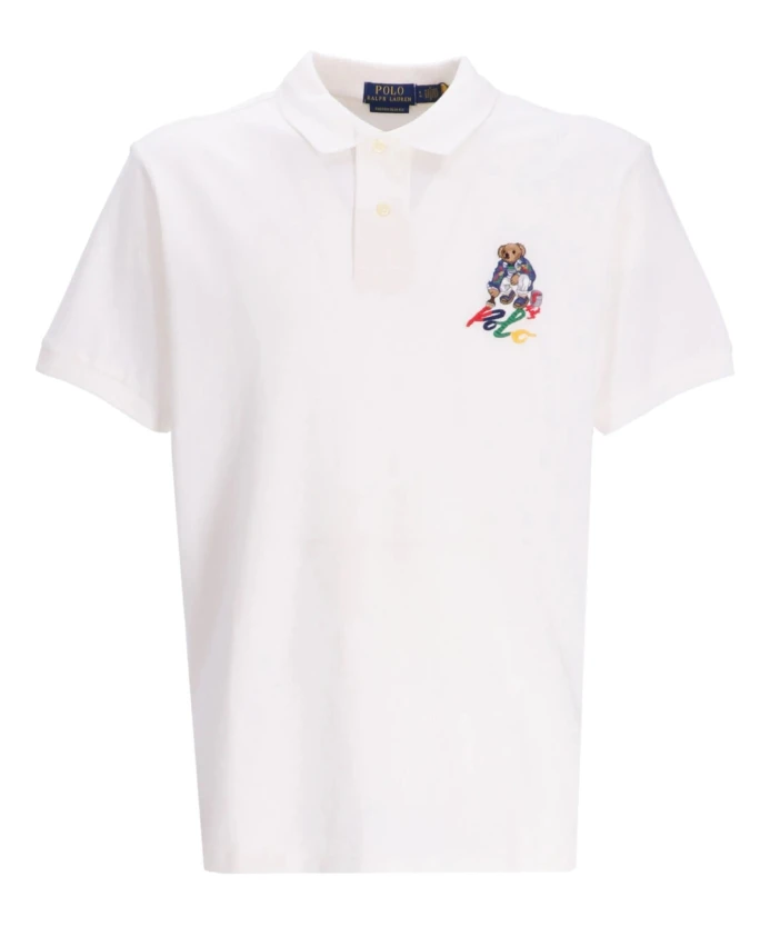 

Рубашка-Поло с медвежьим принтом и короткими рукавами Polo Ralph Lauren, белый