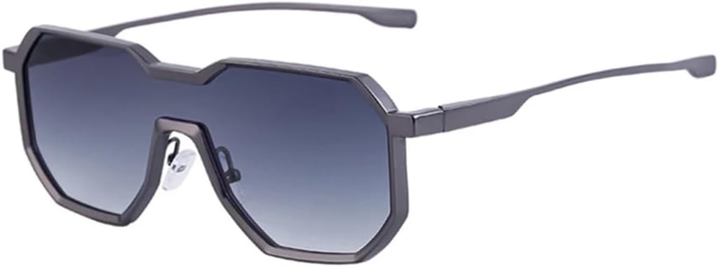 

Необычные солнцезащитные очки для женщин и мужчин, цельные, прозрачные, с градиентным зеркальным покрытием, защитой от УФ-излучения UV400, в стиле панк и металлик UATXTAU, Matte Gun Grey