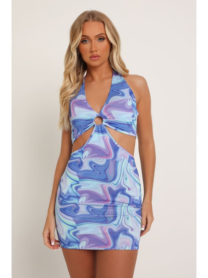

Платье до колена Moda Minx, цвет blue marble print