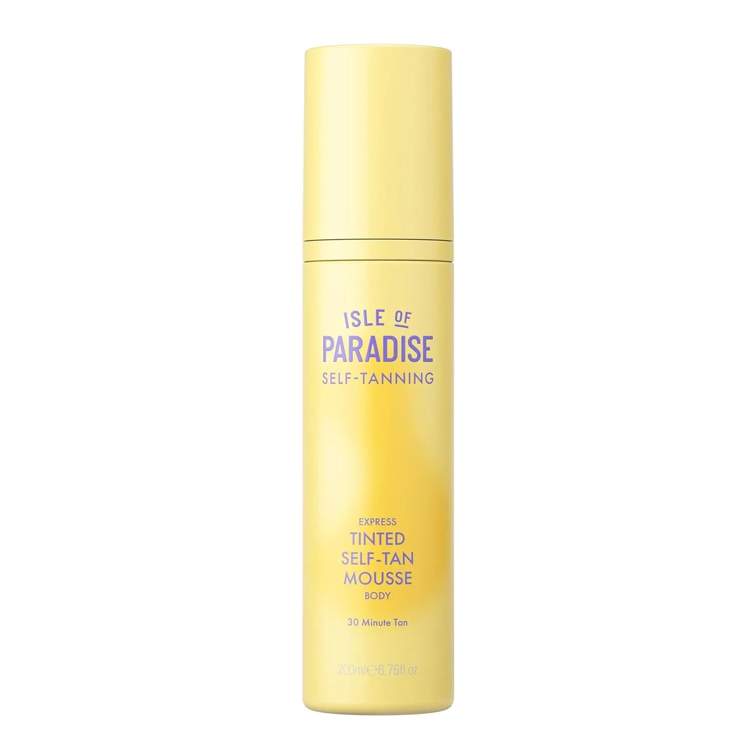 Isle of Paradise Express Tinted Self Tan Mousse, быстродействующий автозагар, веганская пена для загара без солнца, держится до 7 дней, без разводов с тонирующим оттенком, 200 мл