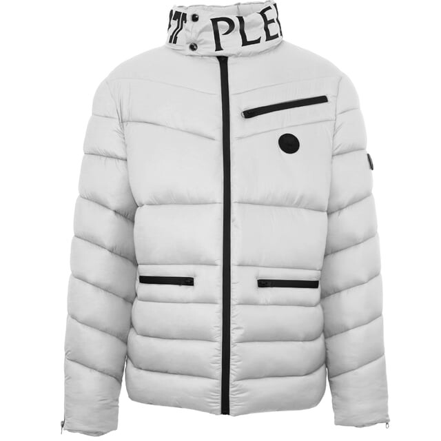 

Утепленная куртка с ярким логотипом Plein Sport, белый