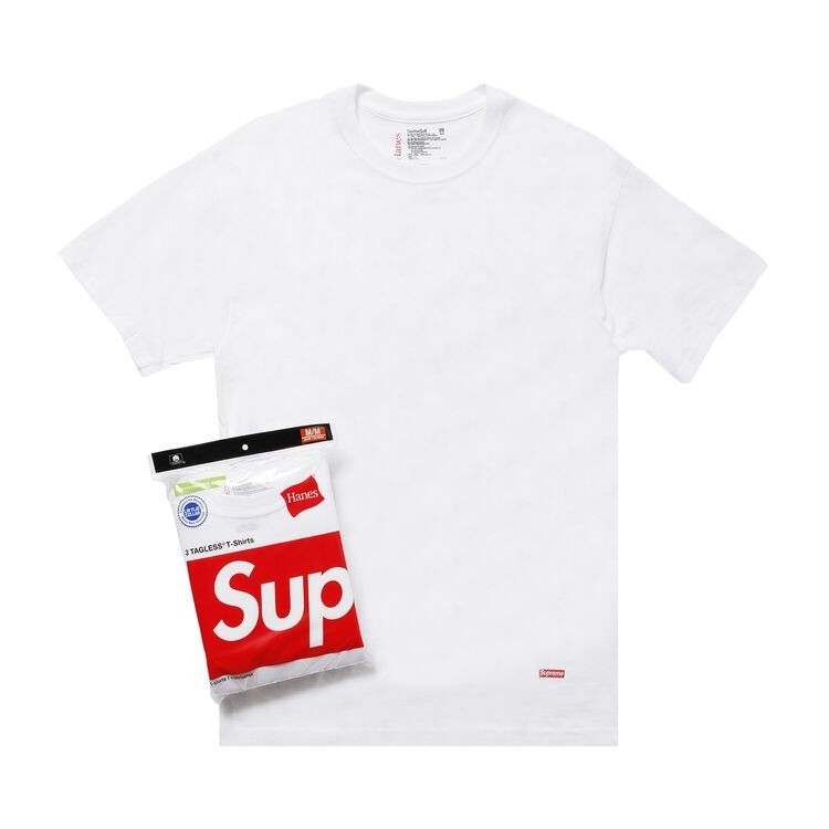 

Футболка Supreme x Hanes Tagless Tees (3 Pack) White, белый